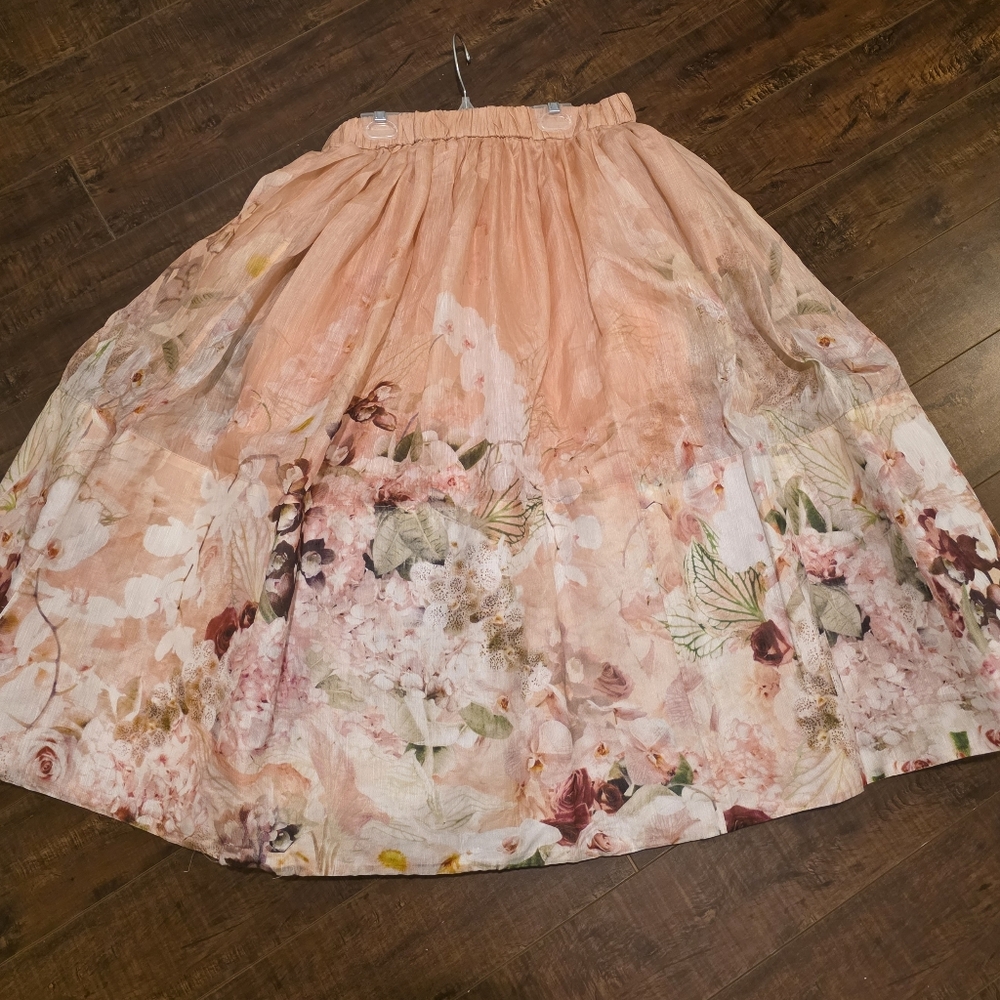 Zimmermann Blush Floral Midi Skirt - Picture 4 of 8